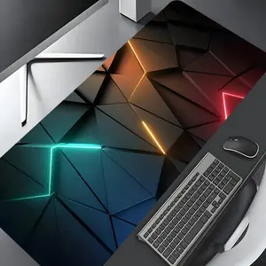 Geometric Pattern Large Game Mouse Pad, Rectangle Gaming Mouse Pad, Non-slip Rubber Pad, Desktop Decoration Protective Pad for Home, Office, Laptop, Desktop Computer Games, Gaming Accessory