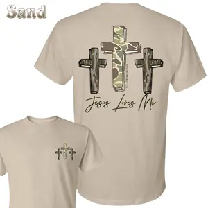 Jesus Loves Me Camo Cross T-Shirt - Three Rustic Crosses Graphic , Christian Faith Outdoor Tee , Religious Hunting Style Shirt , Southern Inspired Apparel , Spiritual Gift