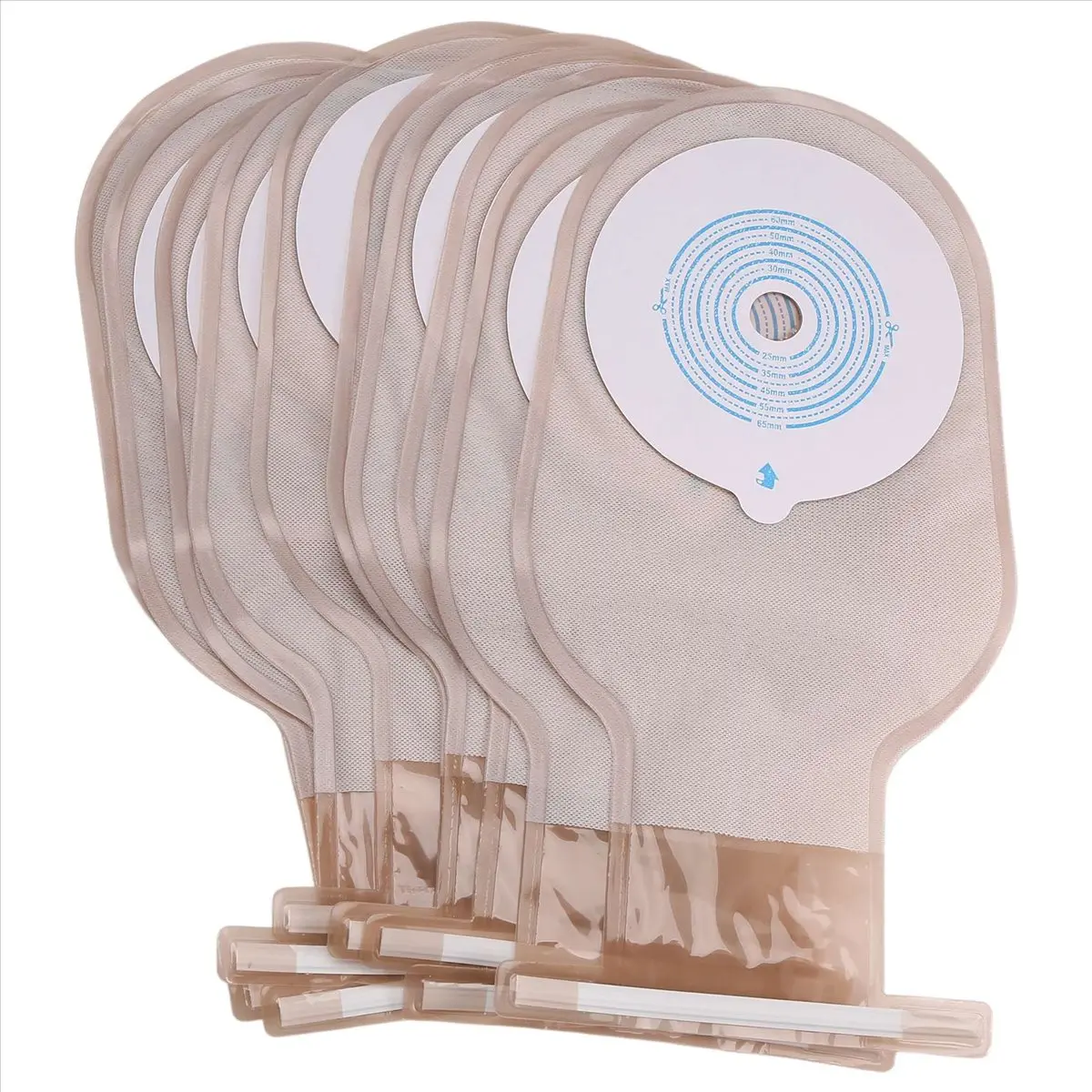Ostomy Bags One Piece Drainable Pouches for Colostomy Ileostomy Stoma Care 20-60mm Economical Drain Valve Colostomy Bags