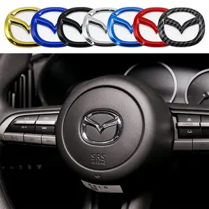 Mazda Car Steering Wheel Inner & Outer Ring Decoration Stickers, Scratch Resistant Wearproof Decals, Universal Fit for All Models