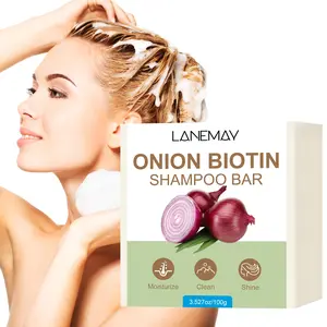 Onion Biotin Shampoo Bar with Rosemary & Citric Acid | Deeply Hydrates & Reduces Split Ends | Leaves Hair 10X Smoother After One Wash | Ideal for Dry Damaged Hair & Daily Cleansing Haircare