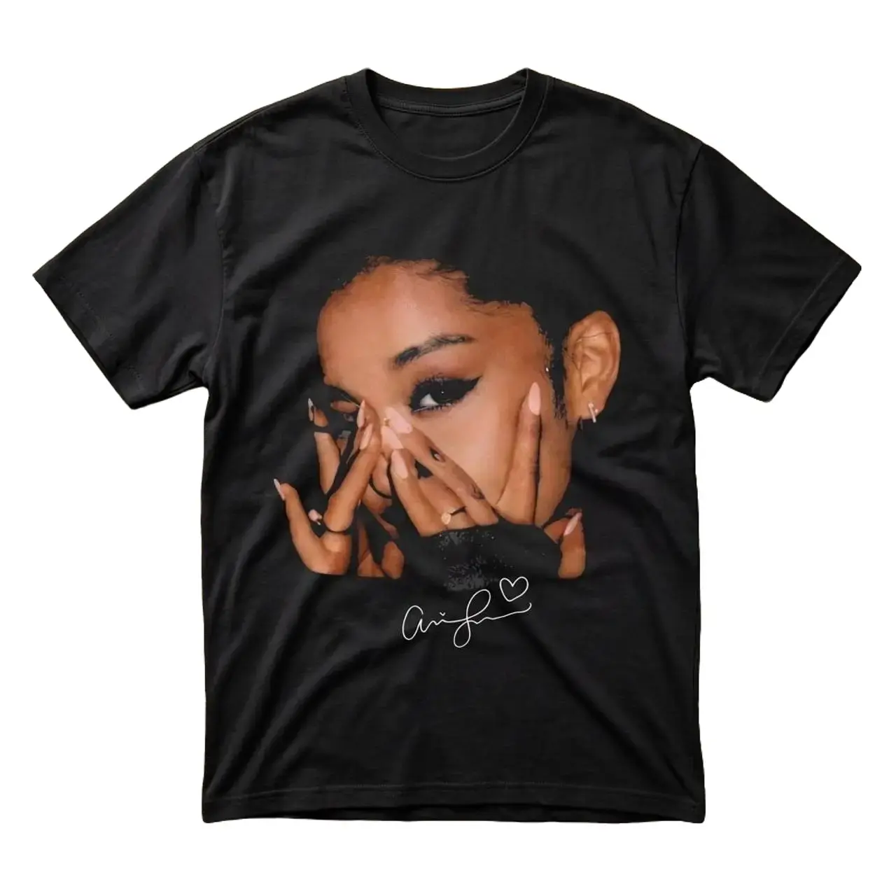 Vintage Pop Star Inspired Graphic T-Shirt – Retro Music Aesthetic Tee, Black Streetwear Shirt, Y2K Celebrity Style Top