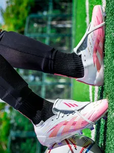 Men's and Women's Collared Football Shoes, Long Stud Soccer Cleats, Adult Lawn Training Sports Shoes, Football Field Boots, Firm Ground Anti-Slip soccer shoes, Comfortable Durable Design