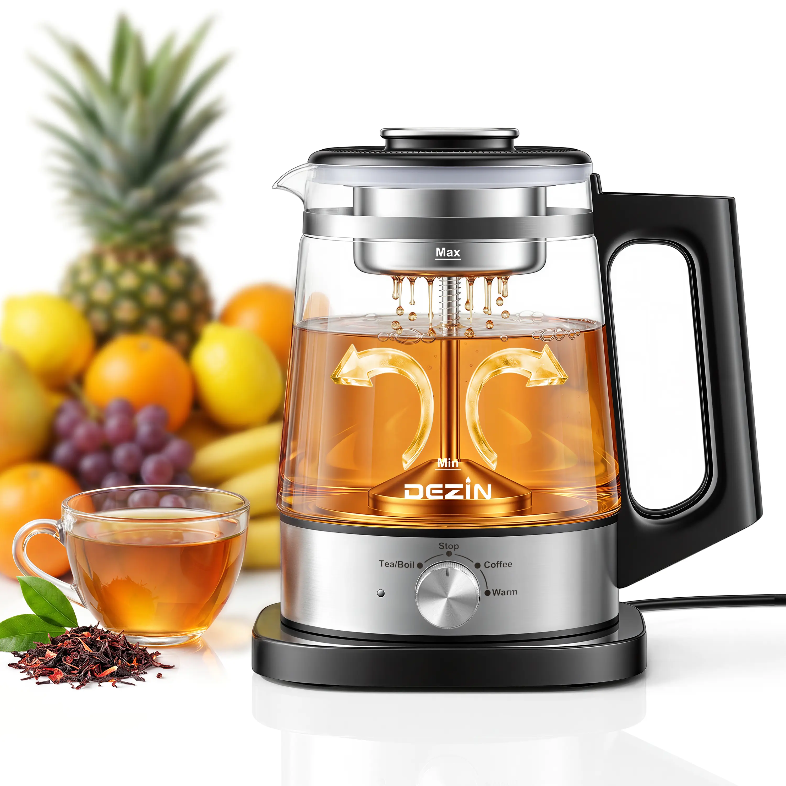 Electric Kettle Tea Maker with Infuser, Tea And Coffee Brew Kettle, 50.72Oz Capacity, Bpa-Free, Keep Warm, Auto-Shut Off And Boil-Dry Protection, for Hot Water, Tea And Coffee