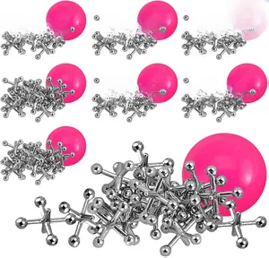 Metal Jacks Game Set - 12 Sets - Retro Kids' Entertainment with Metallic Jacks and Bouncy Ball - Classic Jacks Game for Fun and Skill Development Rubber