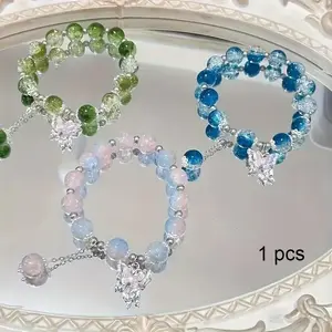 3 Pcs Butterfly Pendant Beaded Bracelets, Unique Design, Trendy Personalized Jewelry, Adjustable Colorful Beads, Perfect Gift for Best Friends, Stackable Bracelets, Bohemian bracelets