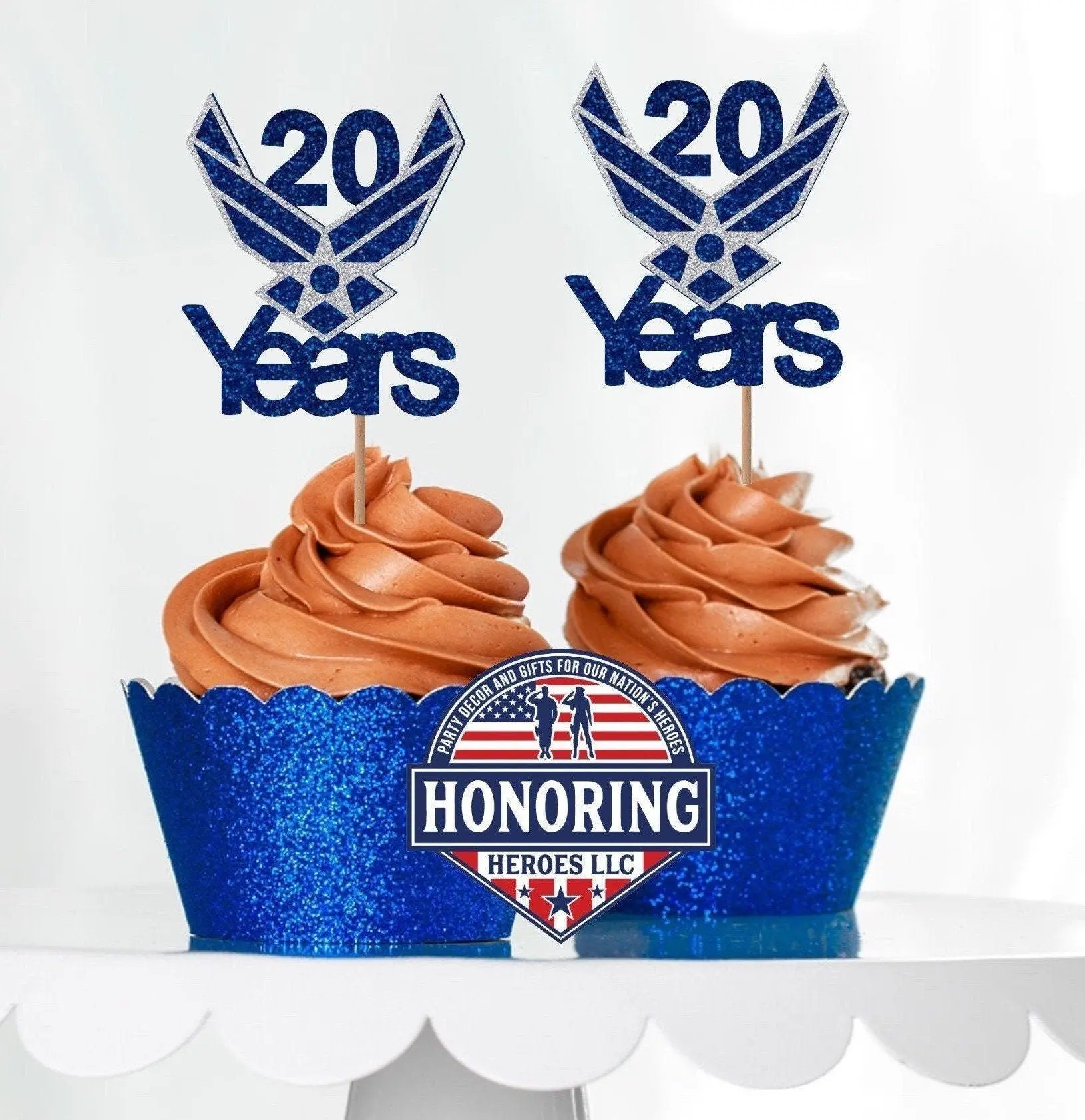 Air Force Custom Year Cupcake Topper. USAF Cupcake Topper. Retirement Cupcake Topper