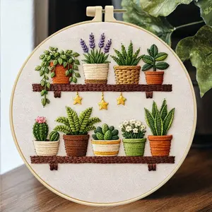 Beginner Indoor Forest Flower Embroidery DIY Kit, Embroidered Floral Design, Healing Slow Lifestyle, Home Stress Relief, Handmade Art Decoration Gift