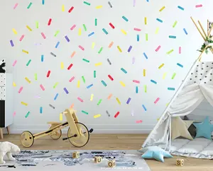 Raibow Sprinkles Wall Decal Stickers,  Rainbow Color Polka Dots, Play Room Decor, Nursery Art, Classroom Decor LF210 Decorative Set Vinyl Mirrors Kitchen