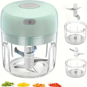 Electric Garlic Chopper, Mini Portable Veggie Chopper, Multifunctional Food Chopper, 250ML Garlic Grinder Masher, Wireless Food Processor for Ginger, Chili, Fruit, Meat, Vegetable Chopper