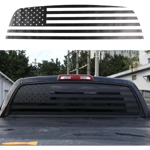 Truck Rear Window American Flag Decal Compatible with Toyota Tundra 2007-2025 Polyvinyl Chloride Tail Window Sticker Trim Decal Car-Styling Truck Back Window Graphics (American Flag, 2014-2021)