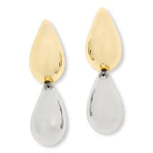 Bellezza Bronze Polished Double Teardrop Dangle Earrings