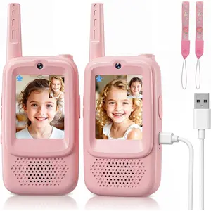 Video Walkie Talkies for Kids, 2 Pack Rechargeable Video Intercom with HD Camera & Voice, Indoor Outdoor Games, Camping, Hiking for Boys Girls 3-12