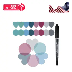 Transparent Sticky Notes, 480Pcs Morandi Cute Round & Heart Clear Sticky Tabs