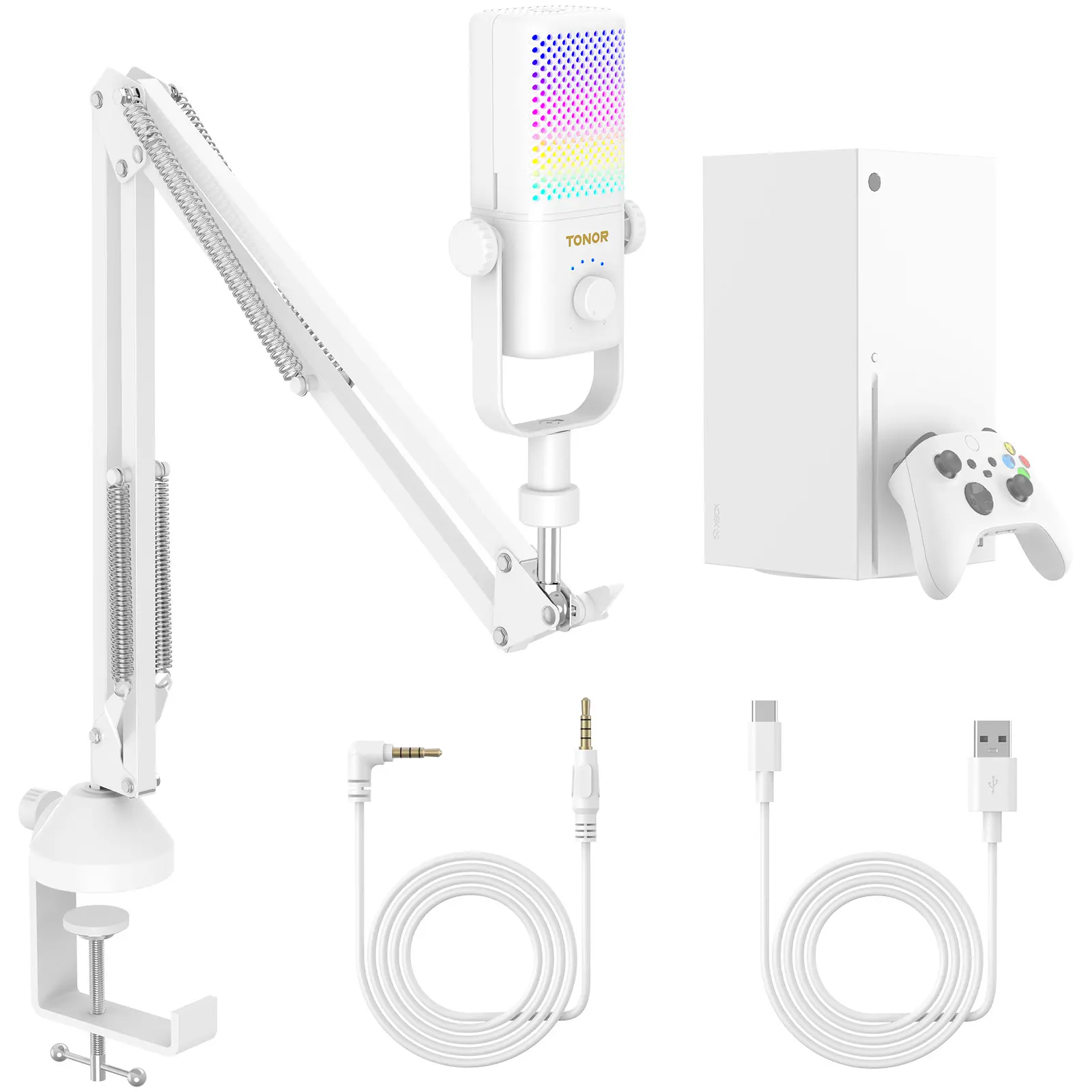 TCX3 Mic with Boom Arm White