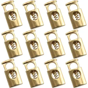 12pcs Zinc Alloy Toggle Spring Stop Single Hole String Cord Locks Gold