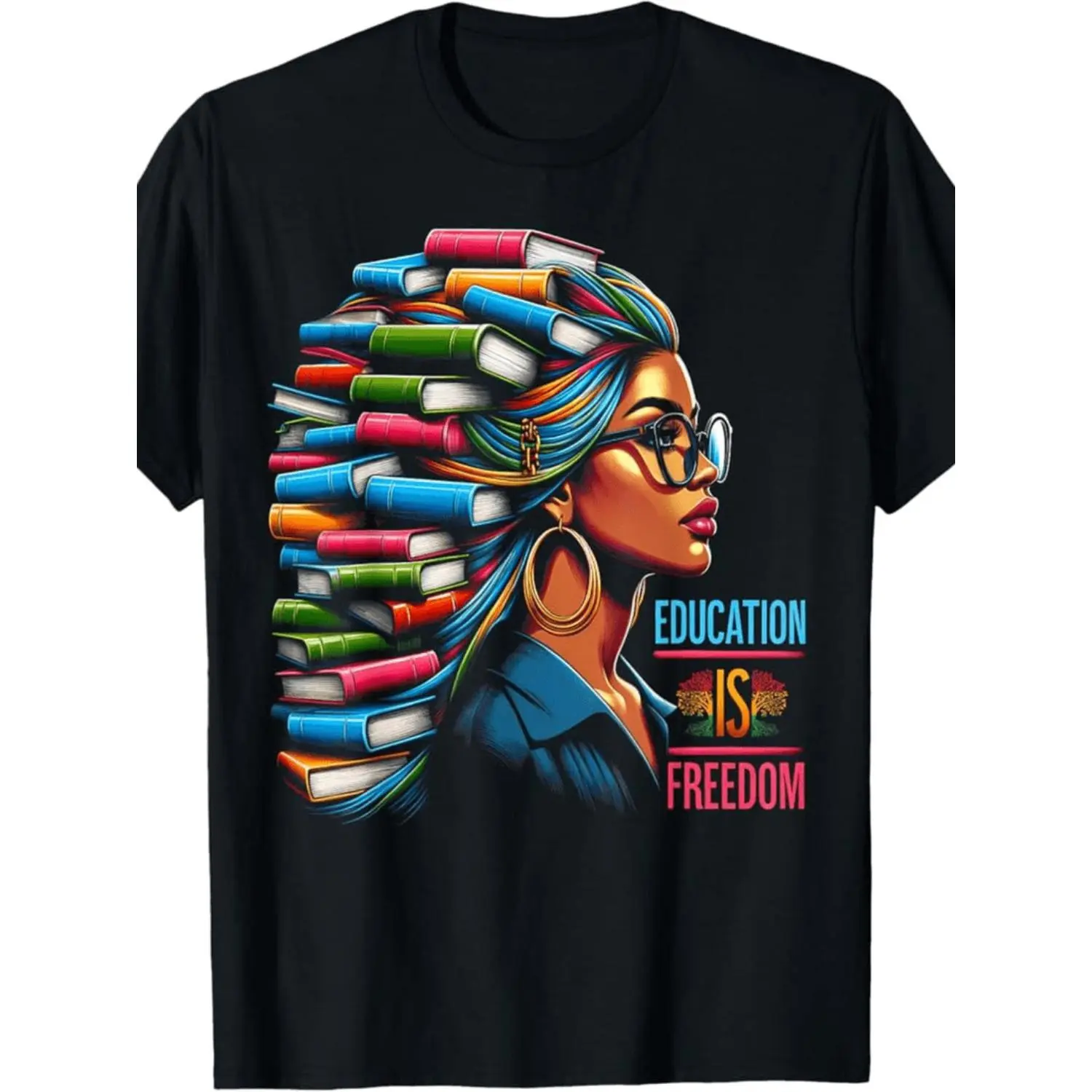 Fully Made in the United States 180 Grams of Free Educational Resources Black Teacher Books and Black History Month T Shirt