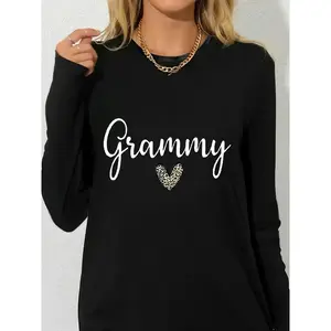 Women's Plus-Size Long-Sleeve Casual Basic Blouse - Breathable Soft Fabric, Bright Print, Ideal Fall Clothes, Round Neck