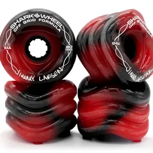 Jimmy Larsen Off Grid Skaters SIGNATURE Shark Wheel 60mm 84a Red/Black Swirl for Rough Terrain Skateboarding