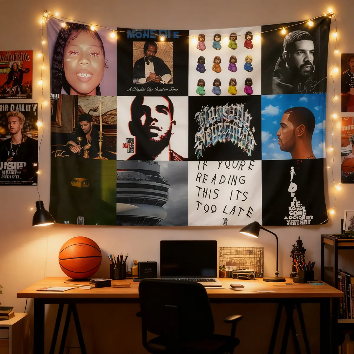 Drake Rap Hip Hop Album Art Tapestry Home Wall Hanging - 3x5 Ft Durable Hangable Premium Synthetic Polyester, Colorful Room Decor for Bedroom Dorm Party, Ideal Gift for Music Fans
