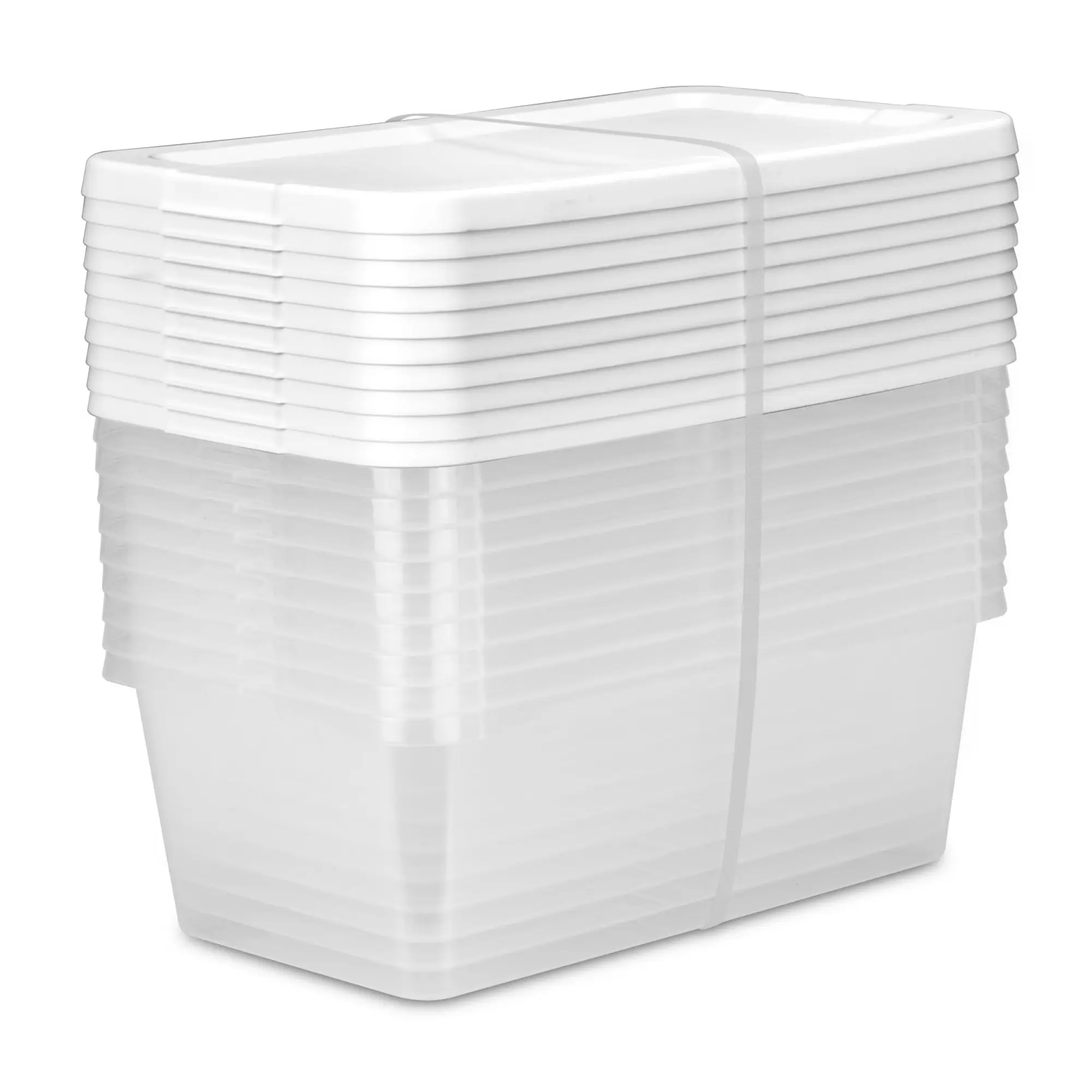 Storage boxes (Set of 10) - 6 Qt Clear BPA-Fee with Snap-On Lids Stackable Plastic Bins for Closet Organization