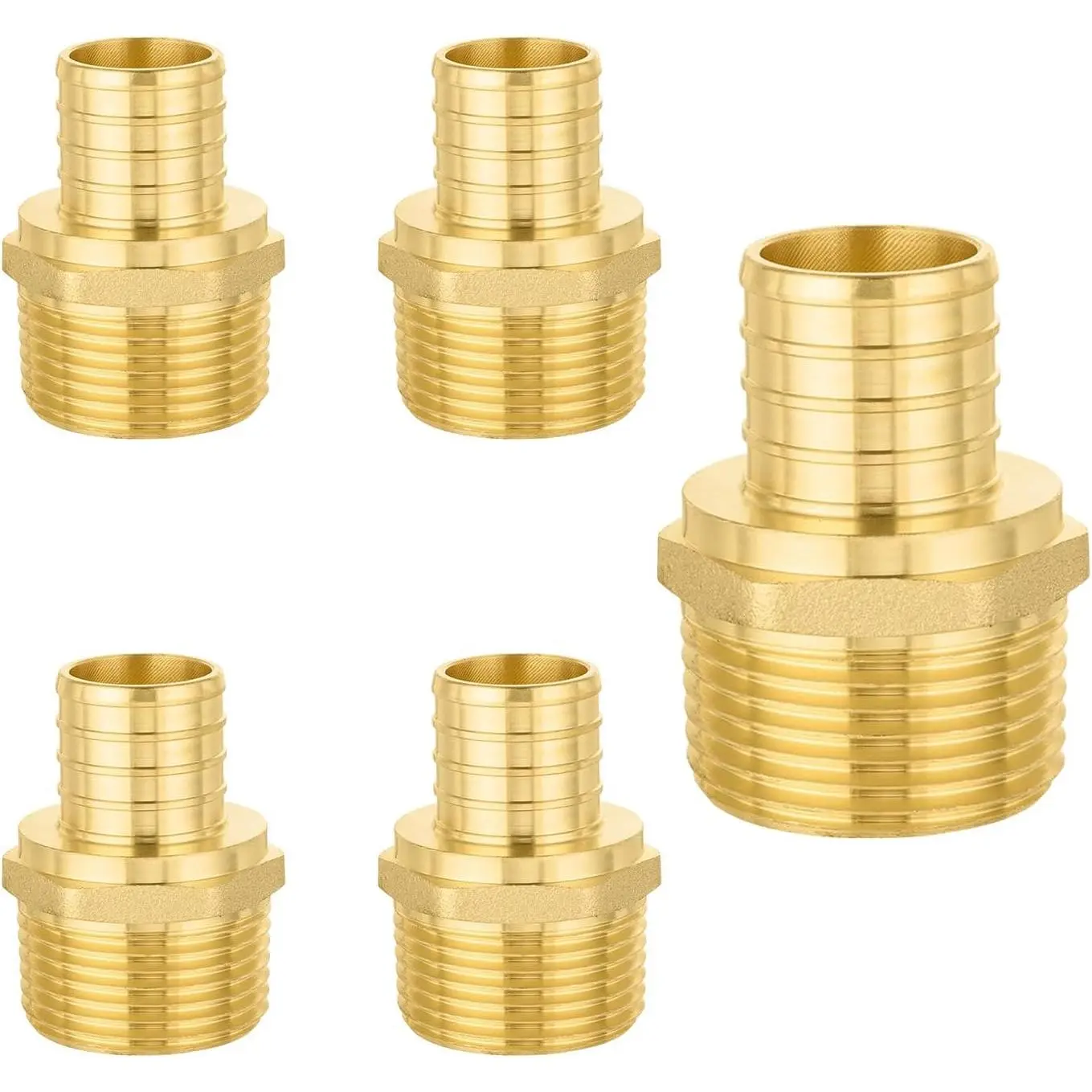 5-Pack PEX Fittings, 3/4" PEX x 3/4" Male Threaded NPT Adapter, ASTM F1807