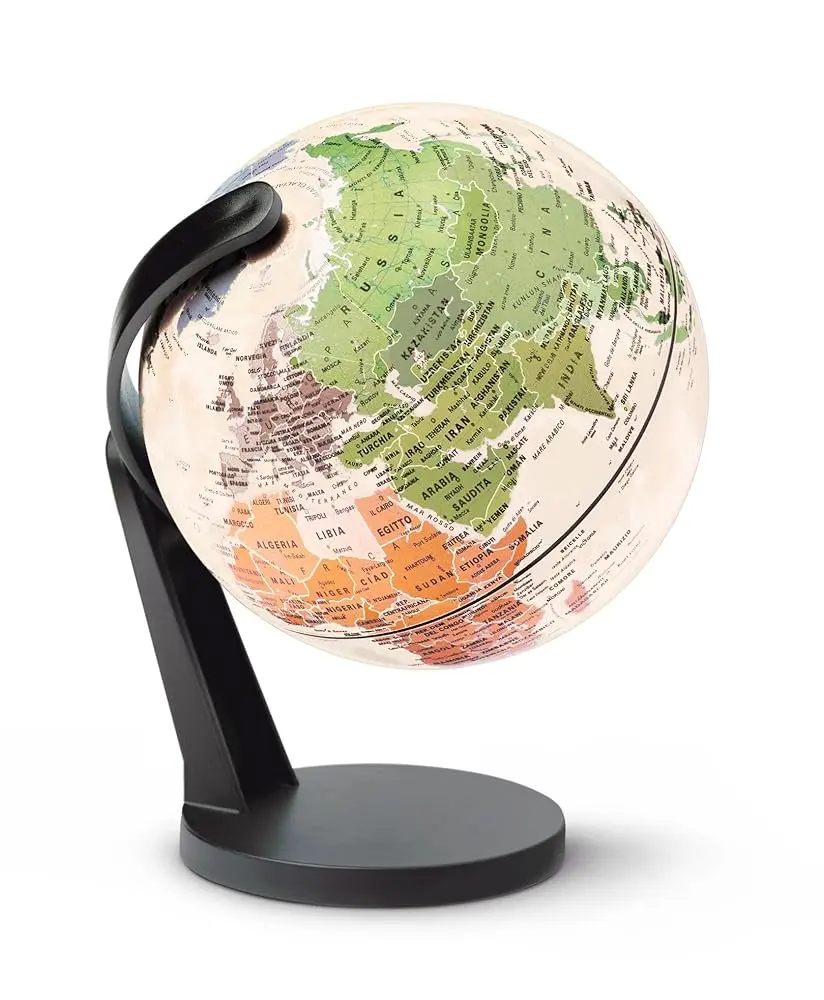 Small Antique Earth Globe - Office Stationery, School Classroom Supplies, STEM Learning Tool, Geography & Political Map World Map Decor for Home Homeschool Use