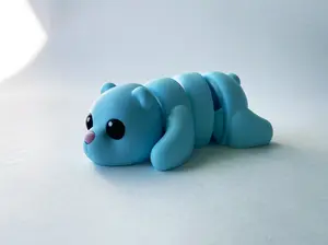 Baby Blue Bear Fidget Toy - Medium High-Quality 3D-Printed Articulated Buddy with Tiki-Taka Noise for Indoor and Outdoor Play & Stress Relief