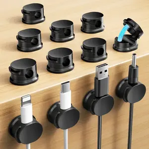 12 Pack Magnetic Cable Management Clips for Desktop and Wall - Cable Organizer for Phone Chargers, Computer Power Supplies and Household Wires