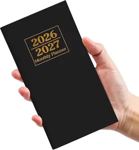 Pocket Calendar 2026-2027 Purse Two Year Monthly Planner Pocket Size Jan 2026 to Dec 2027 Monthly Planner Small Size 6.5" x 3.5" Black
