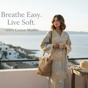 Handmade PREMIUM-quality Organic Turkish Cotton Muslin Kimono Robe
