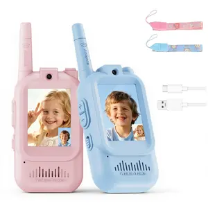Video Walkie Talkies for Kids, 2 Pack Rechargeable Kids VideoWalkie Talkies with Camera, Facetime Walkie Talkie for IndoorOutdoor Games, Camping, Hiking for Boys Girls Ages 3-12