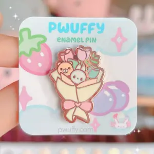 Bunny Bouquet Enamel Pin