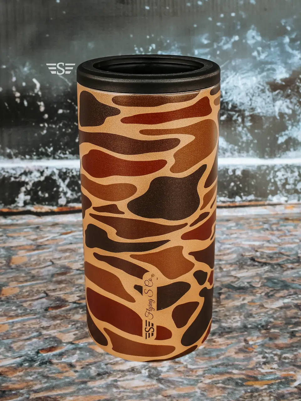 Old Style Duck Camo Tall Can Cooler