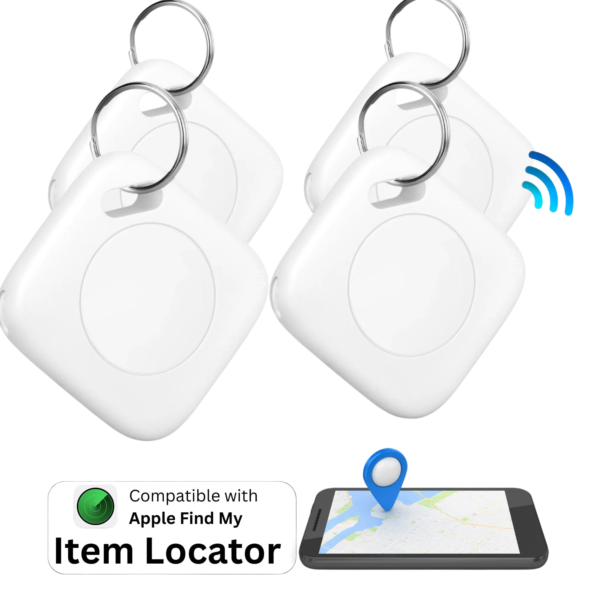 2/4Pcs Bluetooth Smart Tracker Tags(iOS Only) - Mini Trackers Device for Car,Works with Apple Find My,Best Hidden Tracking Devices,Anti-lost for Key Wallet Luggage Passport Pet