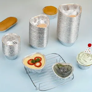 20/50pcs Large Capacity Disposable Baking Cups, Bakeware, Baking Tools, Home Baking Supplies - Durable Aluminum Foil, Non-Stick, Versatile for Cupcakes, Tarts, Pudding, Appetizers - Perfect for Wedding, Christmas, Birthday Party Supplies