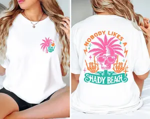Summer Vacation Shirt, Gifts for Friends, Nobody Likes a Shady Beach Shirt, Beach Skeleton Shirt, Beach Vibes Vacation Shirt