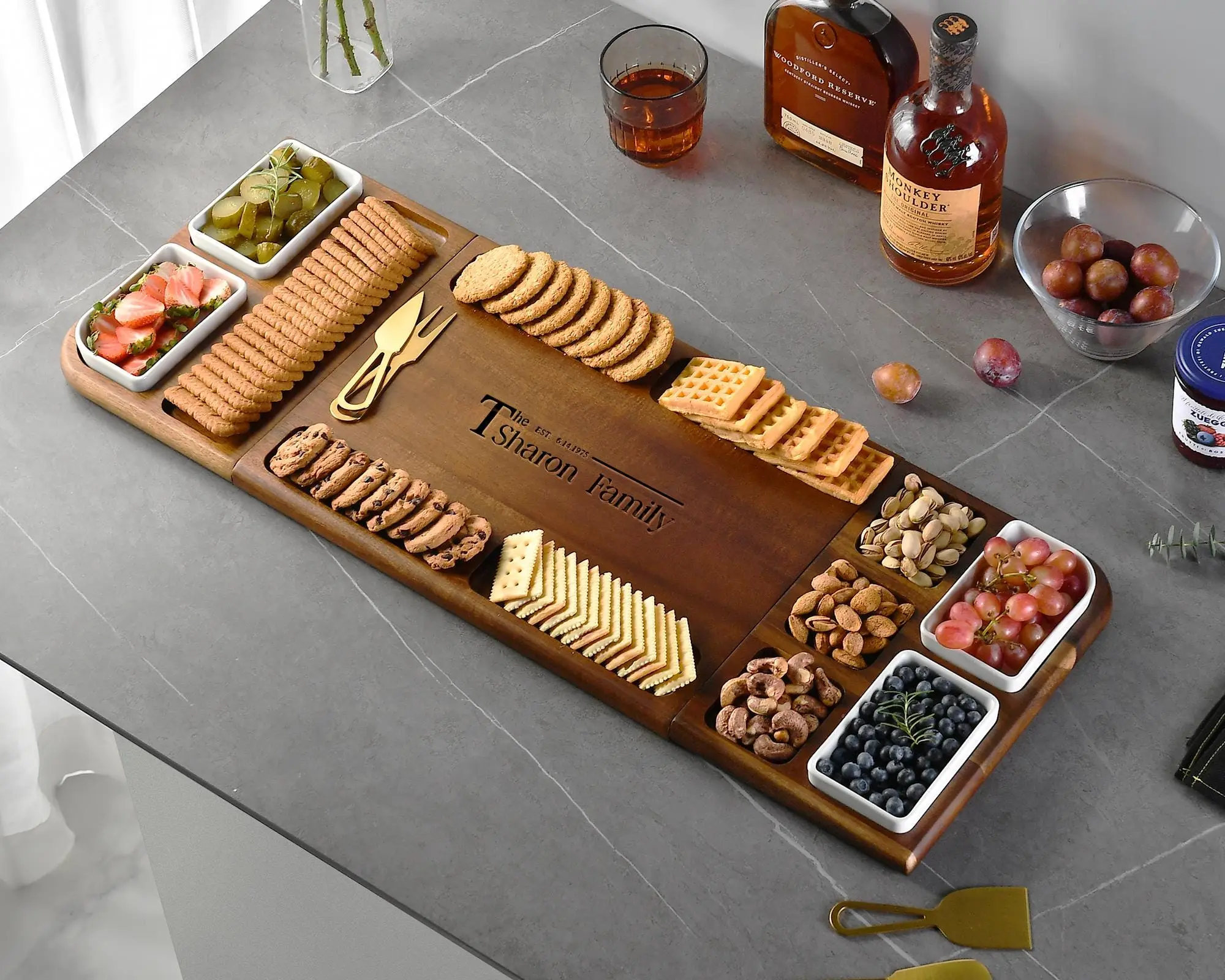 Realtor Closing Gifts Cheese Board, Custom Engraved Wood, Extra Large Charcuterie Board Personalized Gift for New Home, Unique Holiday Gift