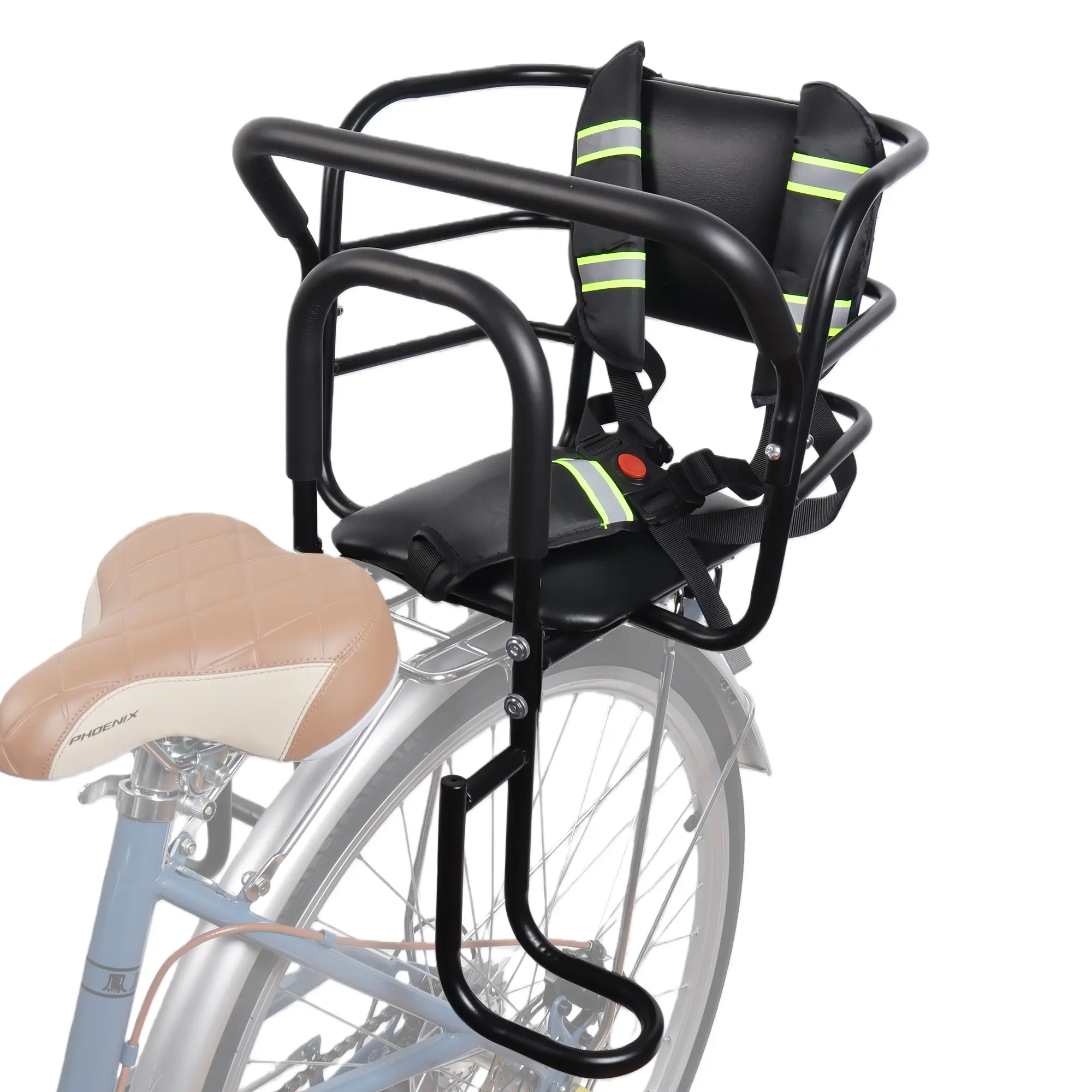 Unisex Upgraded Rear Toddler Bicycle Seat - Back-Mount Kid's Bike Attachment with Footrests, Back Rest, Handrail, Easy Installation for 18-Month to 8-Year-Olds Passenger Use,sillas para niños de bicicleta,baby bicycle attachment,passenger bike seat