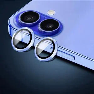 metallic Lens Protector, 1 Set Tempered Glass Lens Protector, Phone Lens Protective Film Compatible with iPhone 16/16Plus, Cover, Protection, Smartphone Accessories, Cellphone