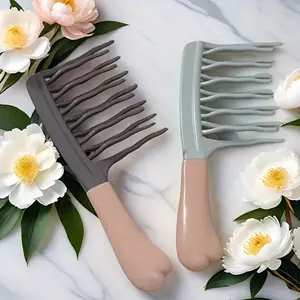 3pcs Double Row Wave Roll Curling Comb, Wavy Hair, Anti-Static, with Massage Head, for Salon Use