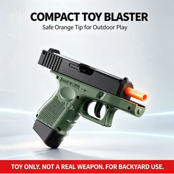 Manual Green Black Compact Pistol Splatter Ball Blaster Backyard Toy for Teens 14+