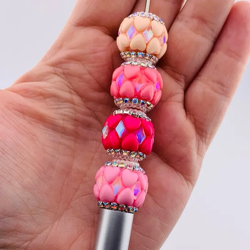 F8-Solid Colored Bubble Hearts 2 Pack - Perfect for pens and key chains