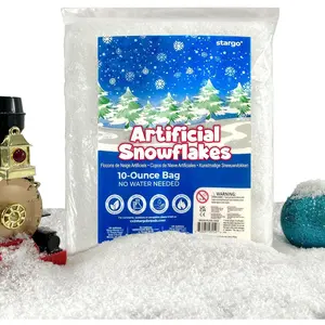 Fake Snow for Christmas Village - Faux Snow Flakes for Christmas Tree Snow Decoration, Artificial Snow for Holiday Décor, Winter Displays, Flocked Tree Snowflakes, 10 Ounces Sparkling White Craft Snow