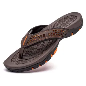 HOBIBEAR Men's Soft Sport Flip Flops - Comfort Casual Thong Beach Slide Shoes with Rubber Insoles, Waterproof Outdoor Footwear, Fathers' Day Gift, Shoe