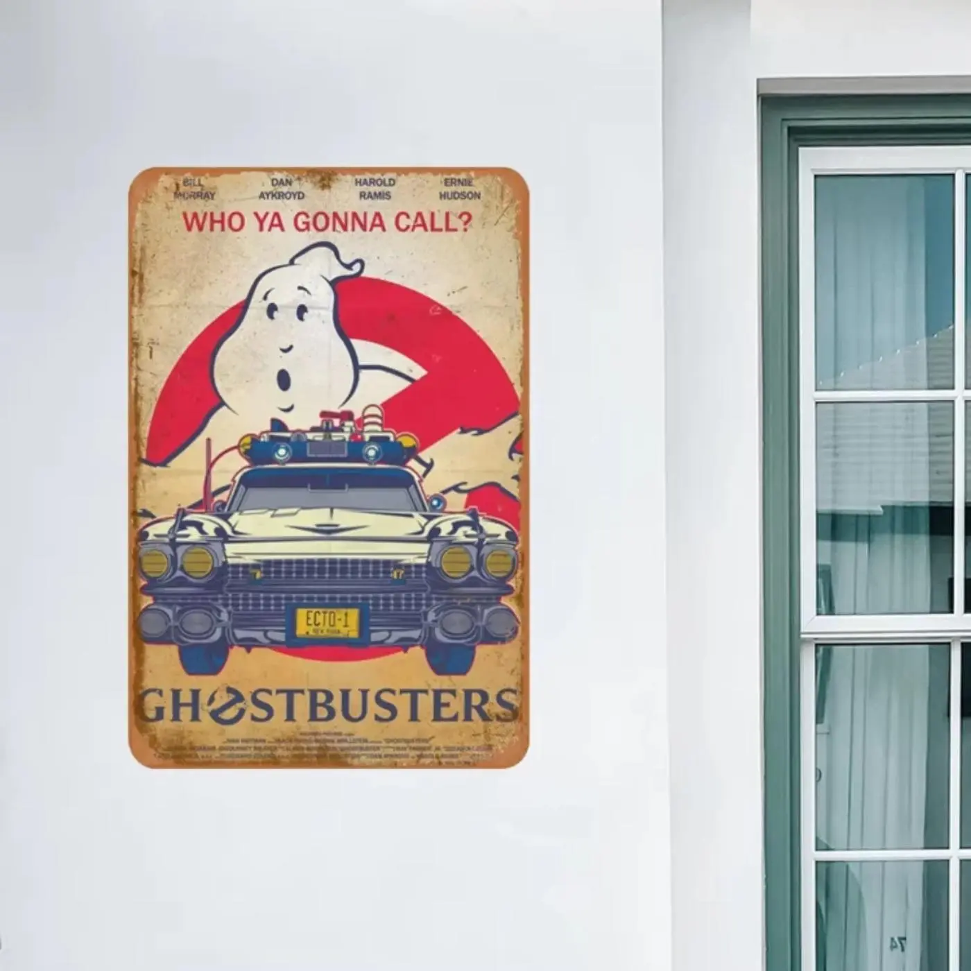 Vintage Ghostbusters Movie Poster, 8x12 Inch Dynamic Metal Sign, Wall Decor for Home Living Room Bedroom, Home Decor, Ornaments, Halloween
