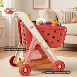17-Piece Pretend Play Shopping Cart Set, Kitchen Supermarket Cooking Toy, Interactive Party Simulation, Birthday & Holiday Gift Idea, Toddler Play Kitchen, Pretend Play Accessories, Kitchen Playset