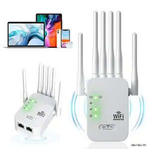 6 Antenna WiFi Range Extender 2.4GHz WiFi with Ethernet 300Mbps Wireless WiFi Repeater Booster for Home Up to 6000 Sq Ft 50 Devices WiFi Signal Booster WiFi Extenders