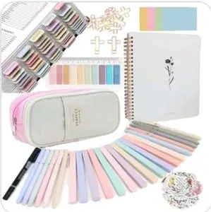 Bible Study Journaling Kit with Highlighter - Set of Assorted Colors, Notebook & Pens in Elegant Design