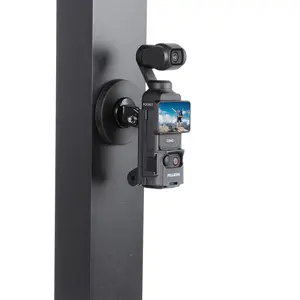 PellKing DJI Osmo Pocket 3 Magnetic Mount Kit - Magnetic Suction Stand + Pocket 3 Extension Adapter Cage with Cold Shoe Accessories on Desktop,Car,Magnet Surfacewith